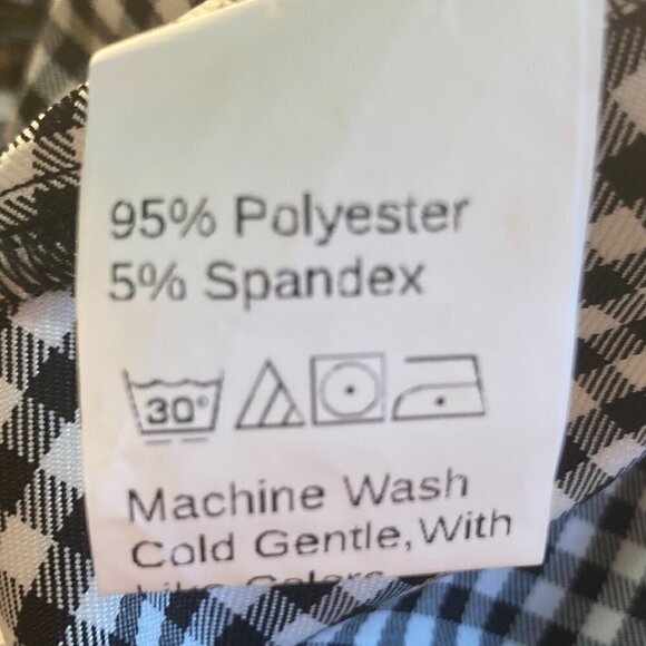 OXL SZ L Black & white gingham check dress Cottage Modest Prairie Western 50s - Picture 9 of 10